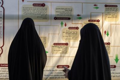 على مدار الساعة.. القسم النسوي في مجمّع العلقمي يواصل خدمة زائرات الأربعين