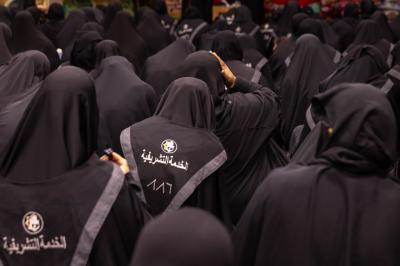 مع بلوغ الزيارة ذروتها.. القسم النسوي في مجمع العلقمي يكثف أنشطته الخدمية المقدمة لزائرات الأربعين