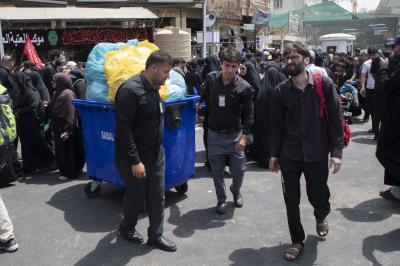 مع بلوغ زيارة الأربعين ذروتها.. قسم الشؤون الخدمية يكثف حملات تنظيف محيط العتبة العباسية المقدسة