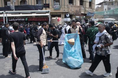 مع بلوغ زيارة الأربعين ذروتها.. قسم الشؤون الخدمية يكثف حملات تنظيف محيط العتبة العباسية المقدسة