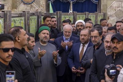 رئيس مجلس الشورى الإيراني يتشرف بزيارة مرقد أبي الفضل العباس (عليه السلام)