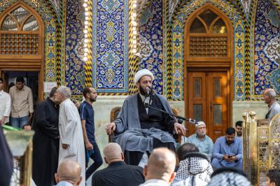قسم الشؤون الدينية يقيم مجلسًا لإحياء ذكر أهل البيت (عليهم السلام) في الصحن الشريف
