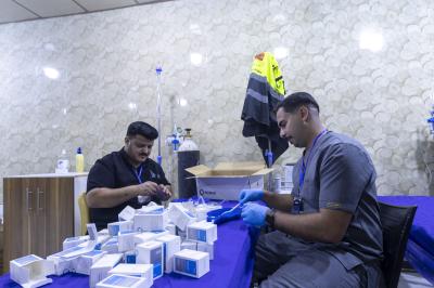 قسم الشؤون الطبية يوفر نحو 6 أطنان من العلاجات لتأمين الخدمات الصحية للزائرين