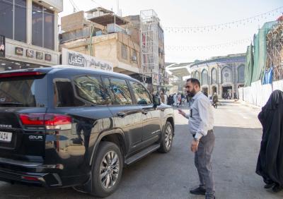 قسم حفظ النظام يؤمّن انسيابية حركة الزائرين والعجلات داخل المدينة القديمة لكربلاء