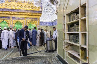 قسم إدارة الحرم الشريف يواصل أعماله اليومية لتهيئة أجواء مناسبة للزائرين