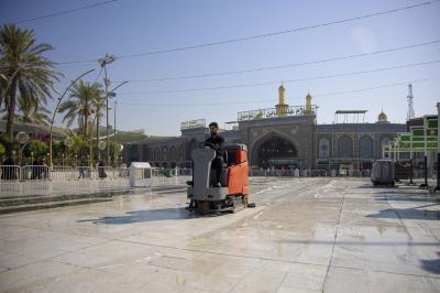 قسم بين الحرمين ينفّذ حملة لغسل الساحة الوسطية وتنظيفها
