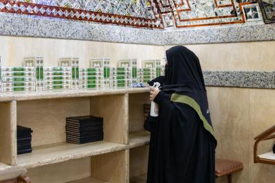 شعبة الزينبيات تواصل أعمالها الخدمية في مقام الإمام المهدي (عجل الله فرجه الشريف)
