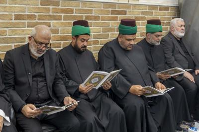 وفد العتبة العباسية المقدسة في مدينة قم يقدم التعازي بوفاة آية الله الشبيري الزنجاني (رضوان الله عليه)