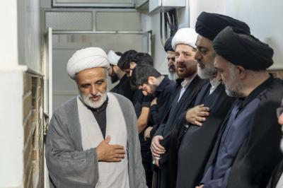 وفد العتبة العباسية المقدسة في مدينة قم يقدم التعازي بوفاة آية الله الشبيري الزنجاني (رضوان الله عليه)