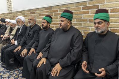 وفد العتبة العباسية المقدسة في مدينة قم يقدم التعازي بوفاة آية الله الشبيري الزنجاني (رضوان الله عليه)