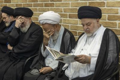 وفد العتبة العباسية المقدسة في مدينة قم يقدم التعازي بوفاة آية الله الشبيري الزنجاني (رضوان الله عليه)