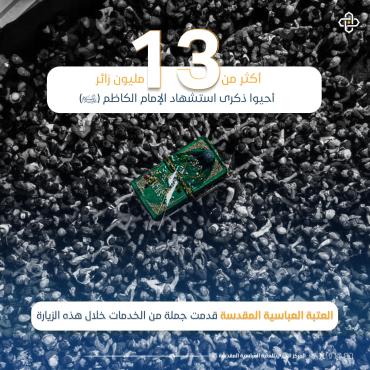 بالإنفوجرافيك.. خدمات العتبة العباسية لزائري الإمام الكاظم(عليه السلام) في مدينة الكاظمية 