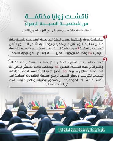 انعقاد جلسة بحثية ضمن مهرجان روح النبوّة النسوي الثامن