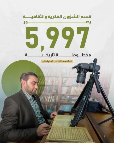 قسم الشؤون الفكرية والثقافية يصور 5997 مخطوطة تاريخية 