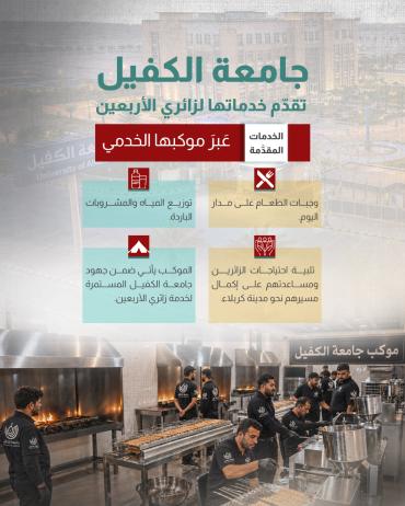  جامعة الكفيل تقدّم خدماتها لزائري الأربعين