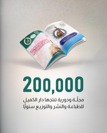 200.000مجلّة ودورية تنتجها دار الكفيل للطباعة والنشر والتوزيع سنويًّا