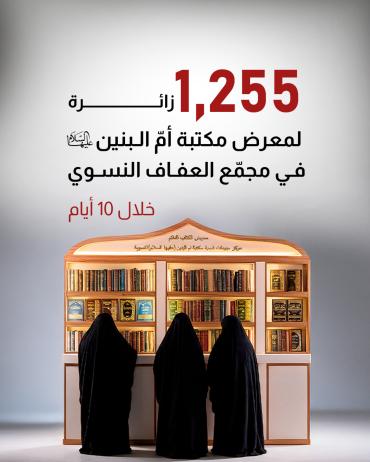 خلال 10 أيام 1255 زائرة لمعرض مكتبة أمّ البنين (عليها السلام) في مجمّع العفاف النسوي.