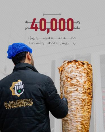 نحو 40 ألف وجبة طعام تقدمها العتبة العباسية يوميًّا لزائري مدينة الكاظمية المقدسة