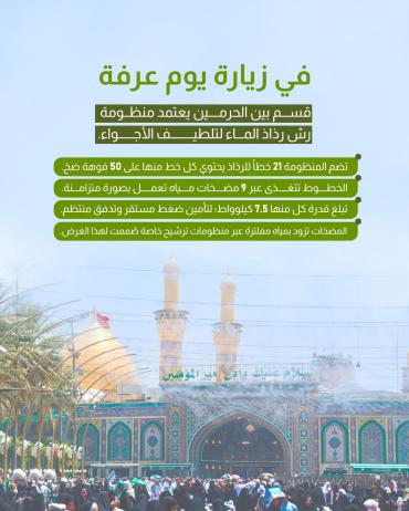   قسم بين الحرمين يعتمد منظومة رش رذاذ الماء لتلطيف الأجواء