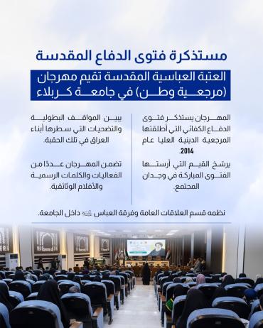 العتبة العباسية المقدسة تقيم مهرجان (مرجعية وطن) في جامعة كربلاء