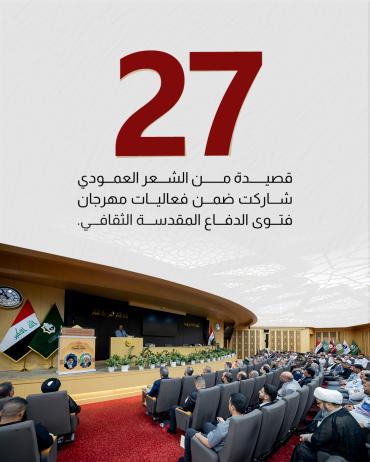 27  قصيدة من الشعر العمودي شاركت في فعاليات مهرجان فتوى الدفاع المقدسة الثقافي.