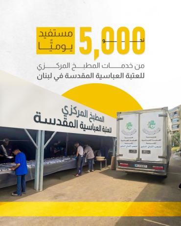 نحو 5 آلاف مستفيد يوميًّا من خدمات المطبخ المركزي للعتبة العباسية المقدسة في لبنان 