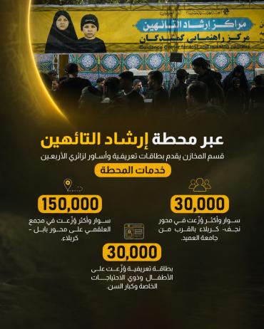   قسم المخازن يقدم بطاقات تعريفية وأساور لزائري الأربعين