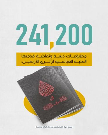 241,200 مطبوعات دينية وثقافية قدمتها العتبة العباسية لزائري الأربعين