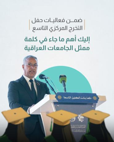 إليك أهم ما جاء في كلمة ممثل الجامعات العراقية