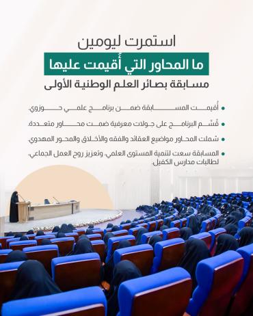 ما المحاور التي أُقيمت عليها مسابقة بصائر العلم الوطنية الأولى  