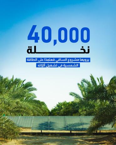   يرويها مشروع الساقي مُعتمِدًا على الطاقة الشمسية في تشغيل آليّات
