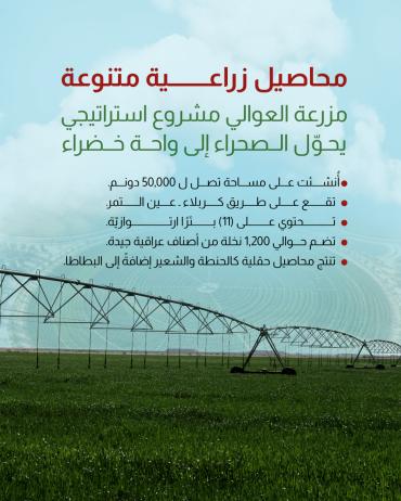  مزرعة العوالي مشروع استراتيجي يحوّل الصحراء إلى واحة خضراء