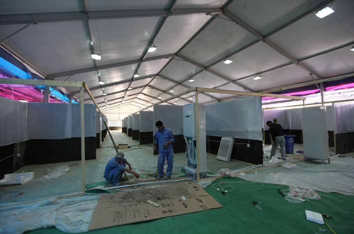 A view of the preparations 