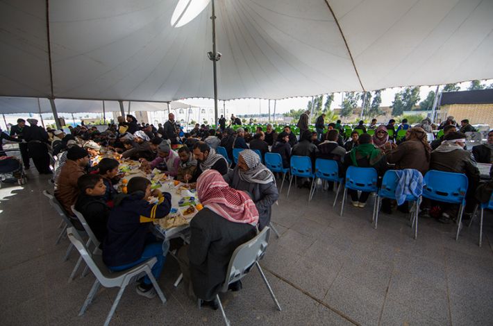 Tent for feeding pilgrims 