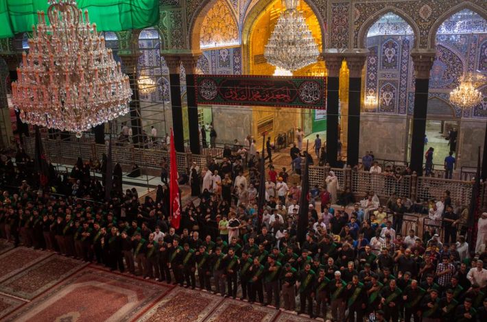 Funeral procession at the holy shrine of Imam Al-Hussayn