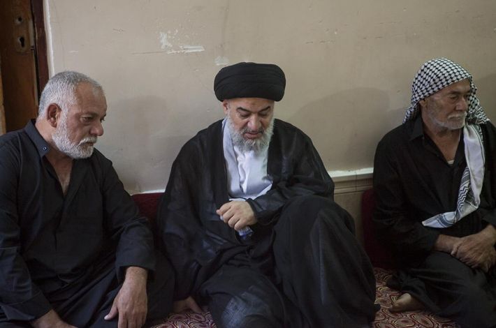 Sayed Al-Safi with martyrs' family