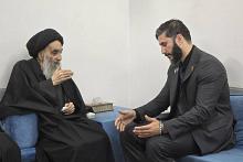 السيد السيستاني يستقبل الطبيب العراقي محمد أبو رغيف بعد عودته من غزة