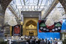 العتبة العباسية المقدسة تنشر لافتات الحزن في ذكرى شهادة السيدة فاطمة الزهراء (عليها السلام)