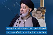 السيد الصافي يبدي استعداد العتبة العباسية لمساعدة ودعم أطفال مرضى السكري في بابل