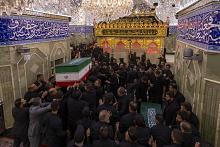 العتبة العباسية المقدسة تشهد مراسم تشييع جثامين عائلة السيد الشهيد علي الخامنئي (رضوان الله عليه)
