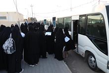 بدء توافد الطالبات المشاركات في الحفل المركزي لدفعة بنات الكفيل السابعة إلى كربلاء