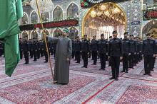 خريجو كلية الشرطة العراقية يؤدون قَسَم التخرج عند مرقد أبي الفضل العباس (عليه السلام)