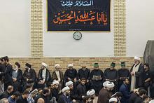 وفد العتبة العباسية المقدسة في مدينة قم يقدم التعازي بوفاة آية الله الشبيري الزنجاني (رضوان الله عليه)