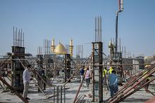 قسم المشاريع الهندسية ينهي أعمال صب الأعمدة الخرسانية لمشروع صحن أم البنين (عليها السلام)