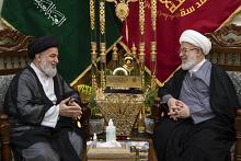 السيد الصافي يستقبل الشيخ الكربلائي ويتبادلان التهاني بمناسبة عيد الأضحى المبارك