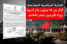 العتبةُ العبّاسية المقدّسة: أكثر من 14 مليون زائرٍ أحيوا زيارة الأربعين لعام 1442هـ.