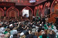 مواكب العزاء تتوافد الى مرقد أبي الفصل العباس (عليه السلام) بذكرى وفاة أم البنين (عليها السلام)