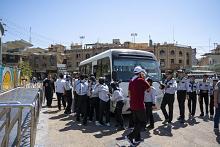 قسم الآليات ينقل المشاركين في حفل اختتام برامج كشافة الكفيل إلى مجمّع أبي الفضل العباس (عليه السلام)