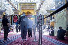 قسم الشؤون الخدمية يجري حملة تعفير داخل مرقد أبي الفضل العباس (عليه السلام)