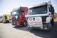 العتبة العباسية تطلق قافلة ثالثة محملة بأكثر من 1200 طن من المواد الضرورية للنازحين اللبنانيين